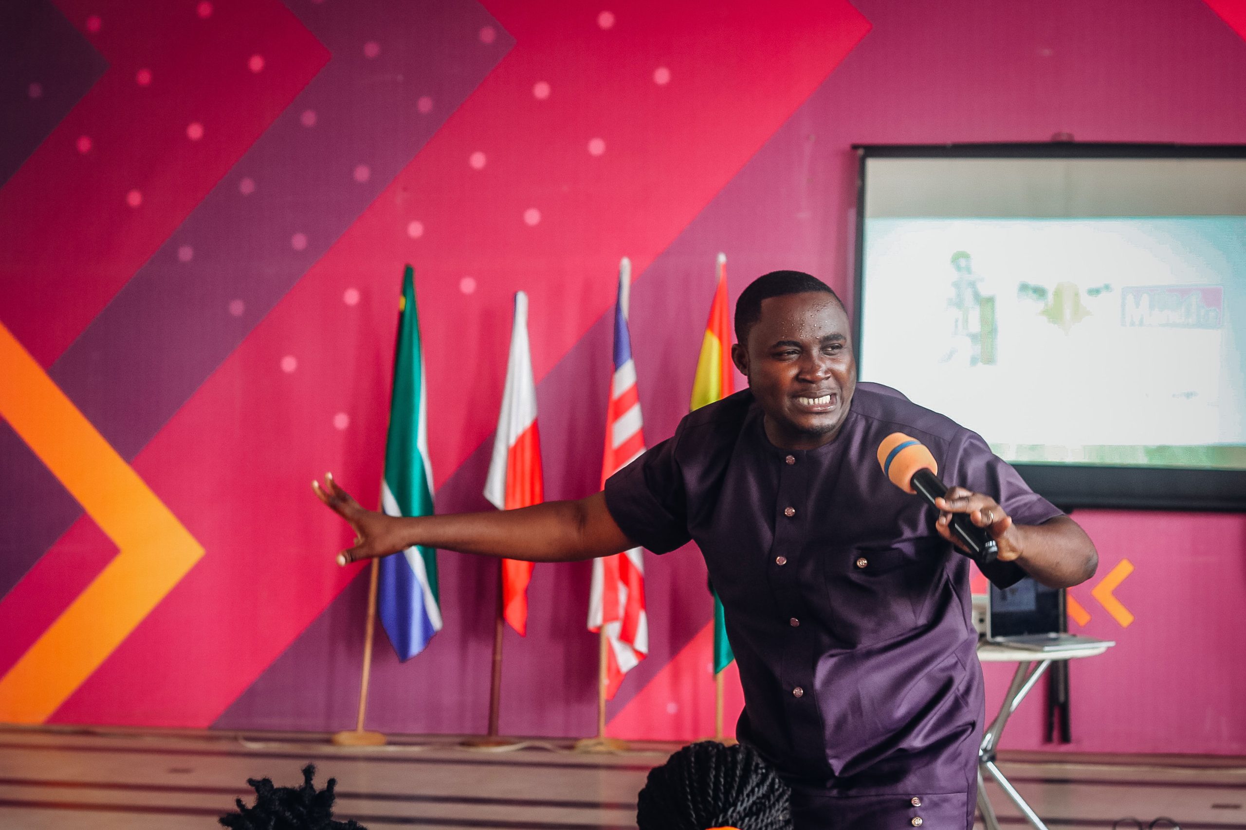 Facilitator actively engaging participants