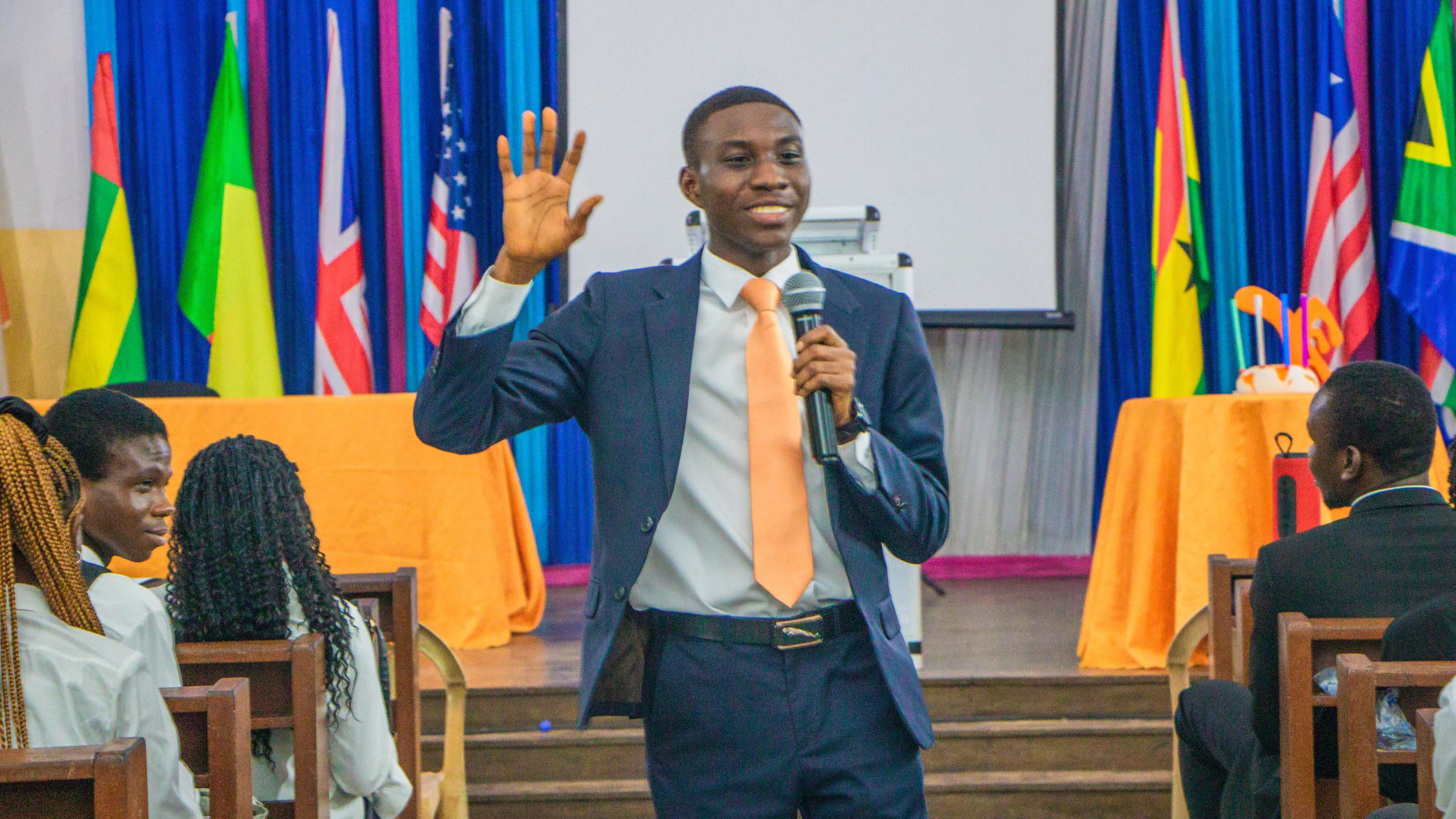 Participant contributing during a conference session