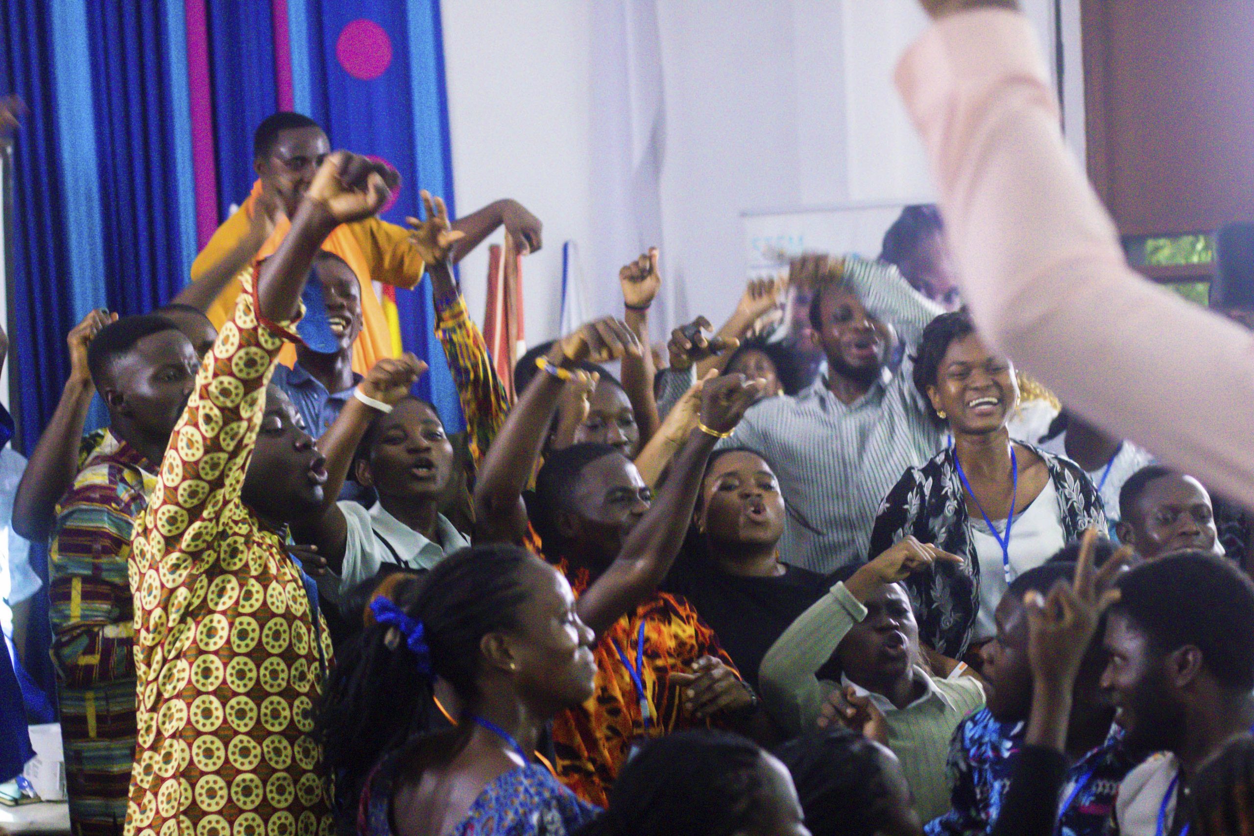Young people energetically participating at Sharpening Your Saw Conference