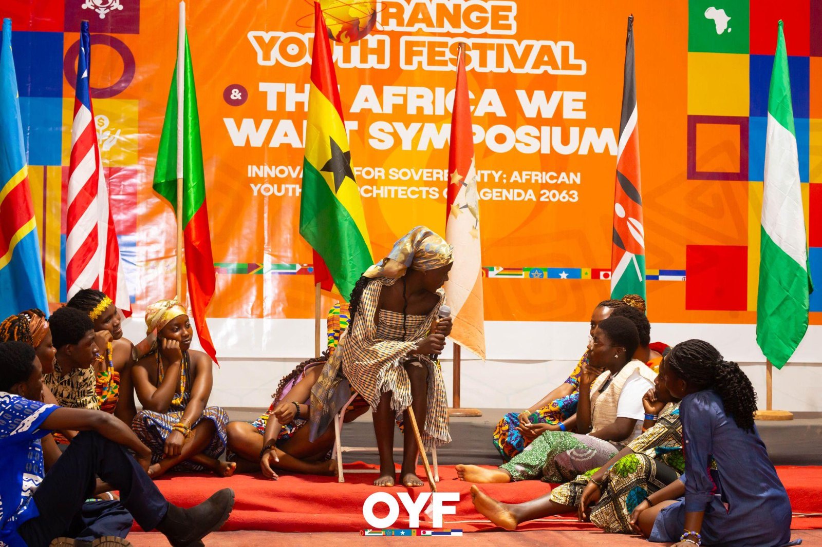 African storytelling with a storyteller and listeners